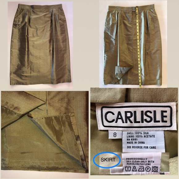 Vintage CARLISLE Silk 3-Piece Collection Top Skirt Pants (8/28) - Picture 12 of 17